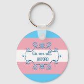 トランスジェンダープライド旗我々は全ての人間キーチェーン キーホルダー (正面)