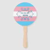 トランスジェンダープライド旗我々は全て人間 ハンドファン (裏面)