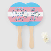 トランスジェンダープライド旗我々は全て人間 ハンドファン (正面&裏面)