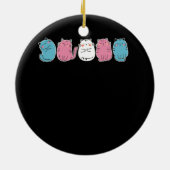 トランスジェンダープライド猫LGBTコミュニティTrans Flag Cu セラミックオーナメント (裏面)