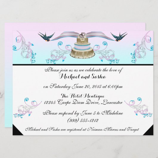 トランスジェンダープライド結婚式招待状 招待状 (正面/裏面)