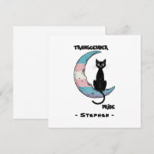 トランスジェンダープライド- Black Cat on Trans Flag Moon (正面/裏面)