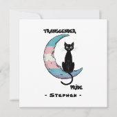 トランスジェンダープライド- Black Cat on Trans Flag Moon (正面)