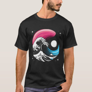トランスジェンダープライドLGBTQトランス日本のフラッグWave A Tシャツ