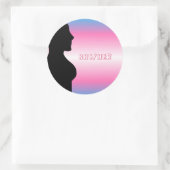 トランスジェンダープライドMTFステッカー ラウンドシール (バッグ)