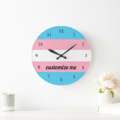 トランスジェンダーレインボーフラッグカスタム ラージ壁時計 (ホーム)