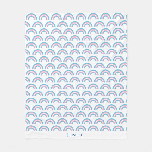 トランスジェンダーレインボープライド国旗パーソナライズされた フリースブランケット (正面)