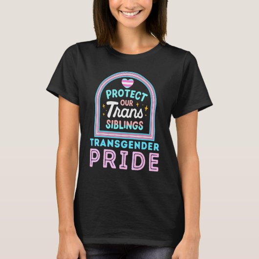 トランスジェンダー保護プライドトランスジェンダー兄弟姉妹Lgbtq Tシャツ (正面)