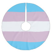 トランスジェンダー国旗のツリースカート ブラッシュドポリエステルツリースカート (正面)