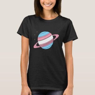 トランスジェンダー国旗のトランスプライドサターンLgbt Transsexu Tシャツ
