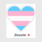 トランスジェンダー国旗のハート シール (シート)