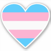 トランスジェンダー国旗のハート シール (正面)