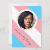 トランスジェンダー国旗のプライドの写真誕生日 カード (正面)