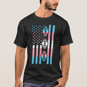 トランスジェンダー国旗アメリカンフットボールトランスプライドトラ Tシャツ