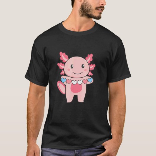 トランスジェンダー国旗トランスジェンダープライドLgbtq Axolotl Tシャツ (正面)