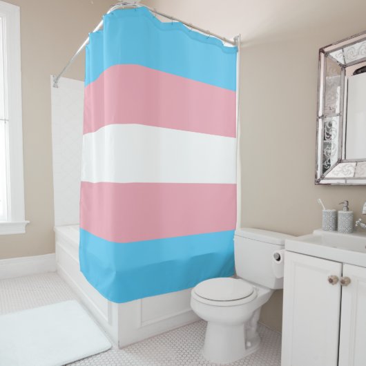 トランスジェンダー国旗 シャワーカーテン (インサイチュ)
