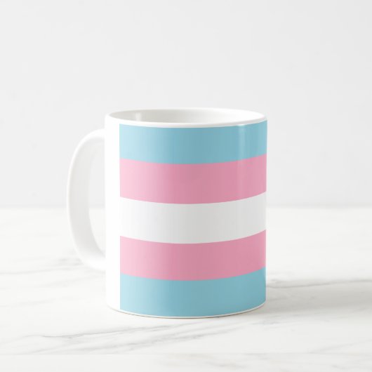 「トランスジェンダー国旗」マグカップ コーヒーマグカップ (正面左)