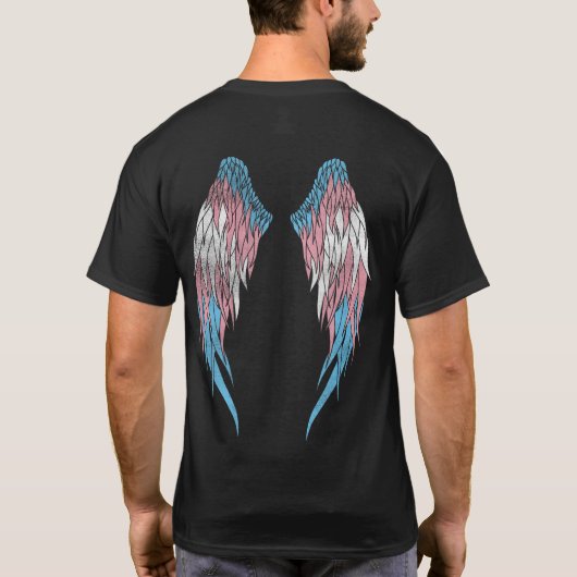 トランスジェンダー国旗 – Angel Wings Tシャツ (裏面)