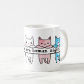 トランスジェンダー国旗Cat Trans Rights Are Human Rights コーヒーマグカップ (正面右)