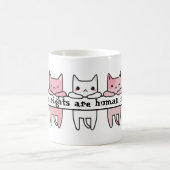 トランスジェンダー国旗Cat Trans Rights Are Human Rights コーヒーマグカップ (中央)