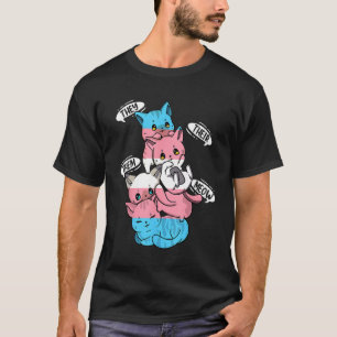 トランスジェンダー国旗Meow Cat LGBT 1 Tシャツ
