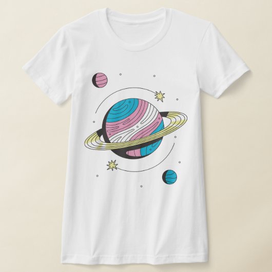 トランスジェンダー外達宇宙銀河系惑星トランスセクサ Tシャツ (レイダウン)