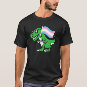 トランスジェンダー恐竜Lgbt Qレックストランスプライド国旗A Tシャツ