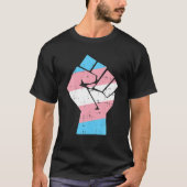 トランスジェンダー拳プライドの権利LGBTトランストランスセクシュア Tシャツ (正面)