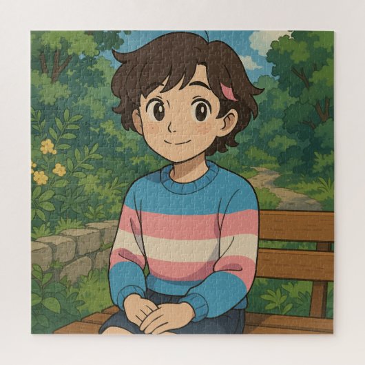 トランスジェンダー旗 アニメキャラ | LGBTQIA+ ジグソーパズル (縦)