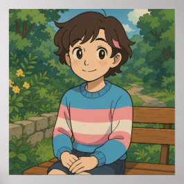 トランスジェンダー旗 アニメキャラ | LGBTQIA+ ポスター