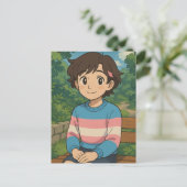 トランスジェンダー旗 アニメキャラ | LGBTQIA+ ポストカード (スタンド正面)