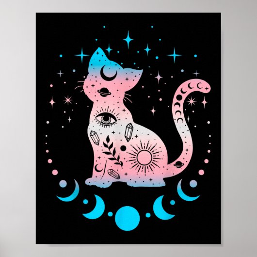 トランスジェンダー猫星占い天体LgbtプライドTra ポスター (正面)