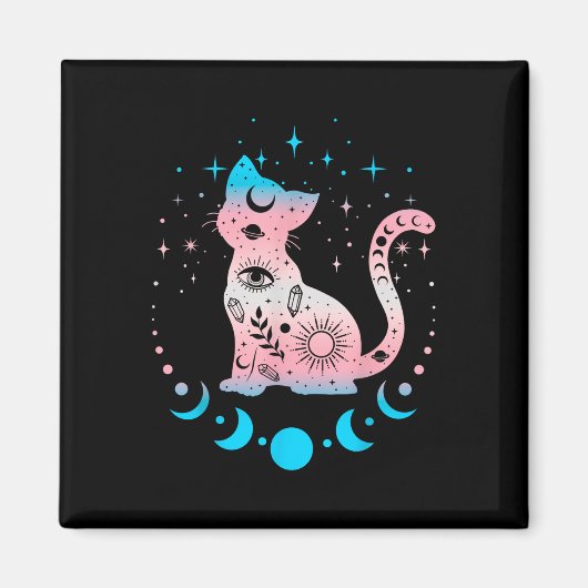 トランスジェンダー猫星占い天体LgbtプライドTra マグネット (正面)
