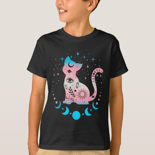 トランスジェンダー猫星占い天体LgbtプライドTra Tシャツ (正面)