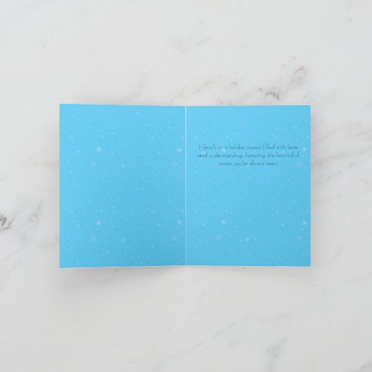 トランスジェンダー男性の愛と喜びのホリデーカード シーズンカード (内部)