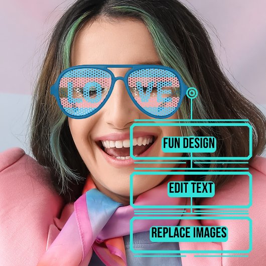 トランスジェンダー祝プライド愛 アビエーターサングラス