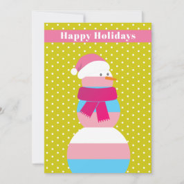 トランスジェンダー雪だるまスノーウォマクリスマスホリデーカード シーズンカード