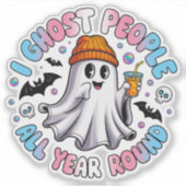 トランスジェンダー面白いハロウィン - 私はゴースト人間 シール (正面)