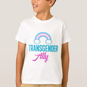 トランスジェンダー・アリー・ブルー・ピンク・ホワイト・レインボー・ Tシャツ