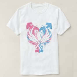トランスジェンダー フェニックス ハート プライド Tシャツ