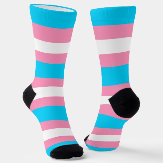 トランスジェンダー フラグ | LGBTQIA+ ピンク、ブルー、ホワイト ソックス (傾斜あり)