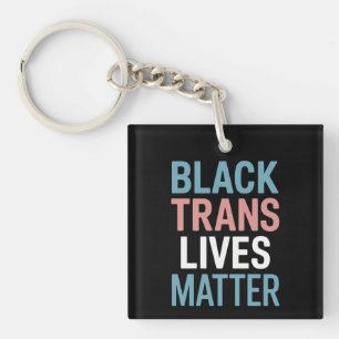 トランスジェンダー+ブラック+LGBTQ+支援+命は大切 キーホルダー