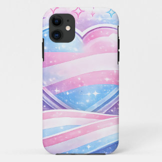 トランスジェンダー・プライド・ハート・ギャラクシー iPhone 11 ケース