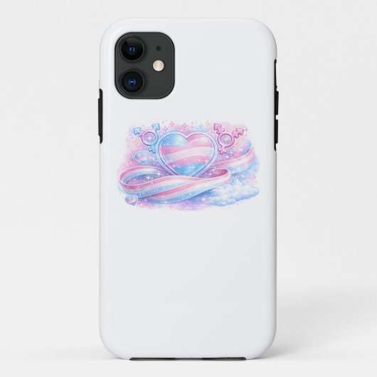 トランスジェンダー・プライド・ハート・ギャラクシー Case-Mate iPhoneケース (裏面)