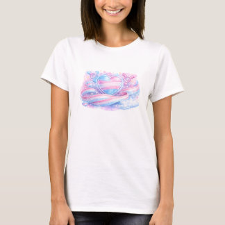 トランスジェンダー・プライド・ハート・ギャラクシーTシャツ Tシャツ