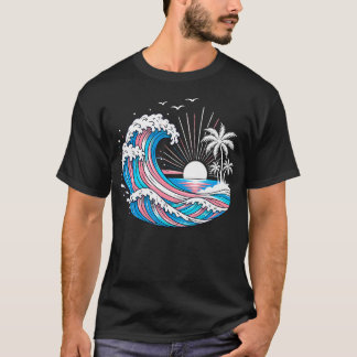 トランスジェンダー プライド LGBTQ トランス フラッグ - 和風デザイン Tシャツ