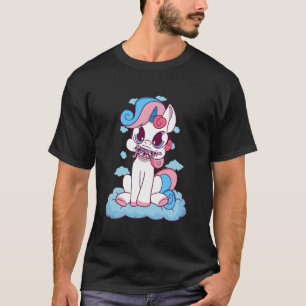 トランスジェンダー・ユニコーン雲トランスセクシャル国旗LGBTQ Tシャツ