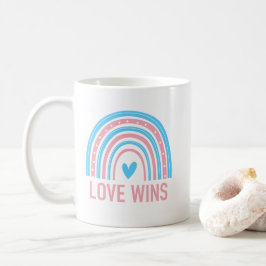 トランスジェンダー レインボー Love Wins コーヒーマグカップ