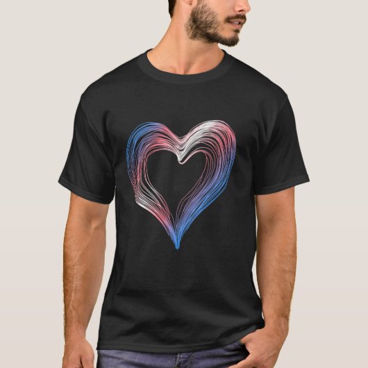 トランスジェンダー 落書き ハート トランスの権利 Pride Month Tシャツ (正面)