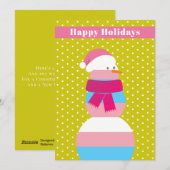 トランスジェンダー 雪だるま クリスマスカード (正面/裏面)